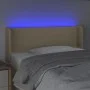 Cream fabric headboard with LED 93x16x78/88 cm by vidaXL, Headboards and footboards - Ref: Foro24-3122943, Price: 56,77 €, Di...