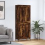 Aparador alto madera contrachapada roble ahumado 69,5x34x180 cm