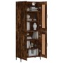 Aparador alto madera contrachapada roble ahumado 69,5x34x180 cm