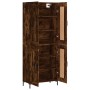 Aparador alto madera contrachapada roble ahumado 69,5x34x180 cm