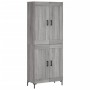 Aparador alto madera contrachapada gris sonoma 69,5x34x180 cm