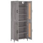 Aparador alto madera contrachapada gris sonoma 69,5x34x180 cm
