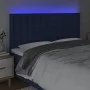 Headboard with LED lights blue fabric 180x5x118/128 cm by vidaXL, Headboards and footboards - Ref: Foro24-3122878, Price: 127...