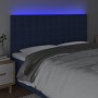 Kopfteil mit LED-Lichtern aus blauem Stoff, 180 x 5 x 118/128 cm von vidaXL, Kopf- und Fußteile - Ref: Foro24-3122878, Preis:...