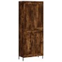Aparador alto madera contrachapada roble ahumado 69,5x34x180 cm