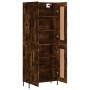 Aparador alto madera contrachapada roble ahumado 69,5x34x180 cm