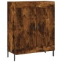 Aparador alto madera contrachapada roble ahumado 69,5x34x180 cm