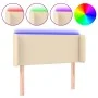 Cabecero con LED de tela crema 103x16x78/88 cm de vidaXL, Cabeceros y pies de cama - Ref: Foro24-3122951, Precio: 50,26 €, De...