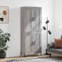 Aparador alto madera contrachapada gris sonoma 69,5x34x180 cm