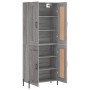 Aparador alto madera contrachapada gris sonoma 69,5x34x180 cm