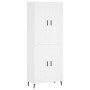 Aparador alto madera contrachapada blanco 69,5x34x180 cm