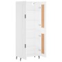 Aparador alto madera contrachapada blanco 69,5x34x180 cm