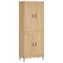 Aparador alto madera contrachapada color roble 69,5x34x180 cm