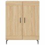 Aparador alto madera contrachapada color roble 69,5x34x180 cm