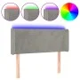 Light gray velvet headboard with LED 93x16x78/88 cm by vidaXL, Headboards and footboards - Ref: Foro24-3122992, Price: 54,66 ...