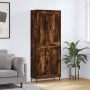 Aparador alto madera contrachapada roble ahumado 69,5x34x180 cm