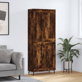Aparador alto madera contrachapada roble ahumado 69,5x34x180 cm