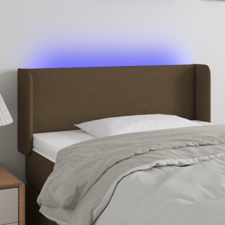 Headboard with LED in dark brown fabric 83x16x78/88 cm by vidaXL, Headboards and footboards - Ref: Foro24-3122933, Price: 47,...