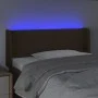 Headboard with LED in dark brown fabric 83x16x78/88 cm by vidaXL, Headboards and footboards - Ref: Foro24-3122933, Price: 49,...