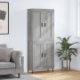 Aparador alto madera contrachapada gris sonoma 69,5x34x180 cm
