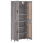Aparador alto madera contrachapada gris sonoma 69,5x34x180 cm