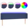 Blue fabric headboard with LED 183x16x78/88 cm by vidaXL, Headboards and footboards - Ref: Foro24-3122976, Price: 70,22 €, Di...