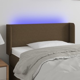 Cabecero con LED de tela marrón oscuro 93x16x78/88 cm de vidaXL, Cabeceros y pies de cama - Ref: Foro24-3122941, Precio: 49,0...