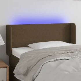 Headboard with LED in dark brown fabric 93x16x78/88 cm by vidaXL, Headboards and footboards - Ref: Foro24-3122941, Price: 51,...