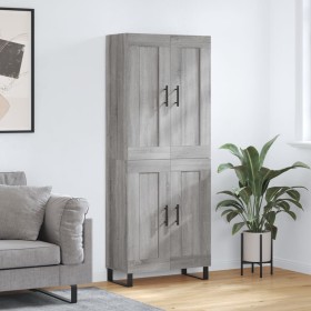 Aparador alto madera contrachapada gris sonoma 69,5x34x180 cm