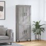 Aparador alto madera contrachapada gris sonoma 69,5x34x180 cm