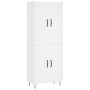 Aparador alto madera contrachapada blanco 69,5x34x180 cm
