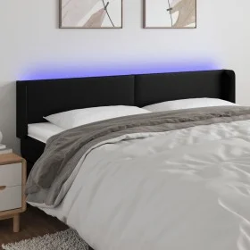 Kopfteil mit LED, schwarzem Kunstleder, 163 x 16 x 78/88 cm von vidaXL, Kopf- und Fußteile - Ref: Foro24-3123052, Preis: 73,1...