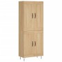 Aparador alto madera contrachapada color roble 69,5x34x180 cm