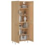 Aparador alto madera contrachapada color roble 69,5x34x180 cm