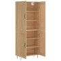 Aparador alto madera contrachapada color roble 69,5x34x180 cm