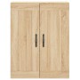 Aparador alto madera contrachapada color roble 69,5x34x180 cm