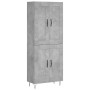 Aparador alto madera contrachapada gris hormigón 69,5x34x180 cm