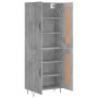 Aparador alto madera contrachapada gris hormigón 69,5x34x180 cm