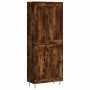 Aparador alto madera contrachapada roble ahumado 69,5x34x180 cm