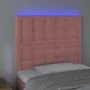Rosafarbenes Samtkopfteil mit LED-Leuchten, 80 x 5 x 118/128 cm von vidaXL, Kopf- und Fußteile - Ref: Foro24-3122893, Preis: ...