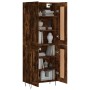Aparador alto madera contrachapada roble ahumado 69,5x34x180 cm
