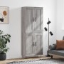 Aparador alto madera contrachapada gris sonoma 69,5x34x180 cm