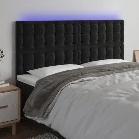 Black velvet headboard with LED lights 200x5x118/128 cm by vidaXL, Headboards and footboards - Ref: Foro24-3122926, Price: 12...