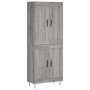 Aparador alto madera contrachapada gris sonoma 69,5x34x180 cm