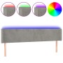 Hellgraues Samtkopfteil mit LED 203x16x78/88 cm von vidaXL, Kopf- und Fußteile - Ref: Foro24-3123022, Preis: 68,55 €, Rabatt: %