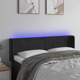 Kopfteil aus schwarzem Samt mit LED 147x16x78/88 cm von vidaXL, Kopf- und Fußteile - Ref: Foro24-3123006, Preis: 75,73 €, Rab...