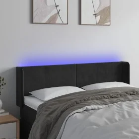 Kopfteil aus schwarzem Samt mit LED 147x16x78/88 cm von vidaXL, Kopf- und Fußteile - Ref: Foro24-3123006, Preis: 75,18 €, Rab...