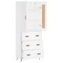 Aparador alto madera contrachapada blanco 69,5x34x180 cm