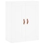 Aparador alto madera contrachapada blanco 69,5x34x180 cm