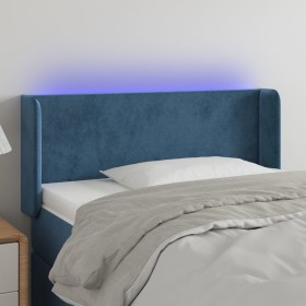 LED-Kopfteil aus dunkelblauem Samt, 93 x 16 x 78/88 cm von vidaXL, Kopf- und Fußteile - Ref: Foro24-3122996, Preis: 61,83 €, ...
